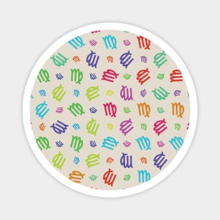 Pattern Virgo Zodiac Sign Horoscope Astrology Symbol Creme Magnet